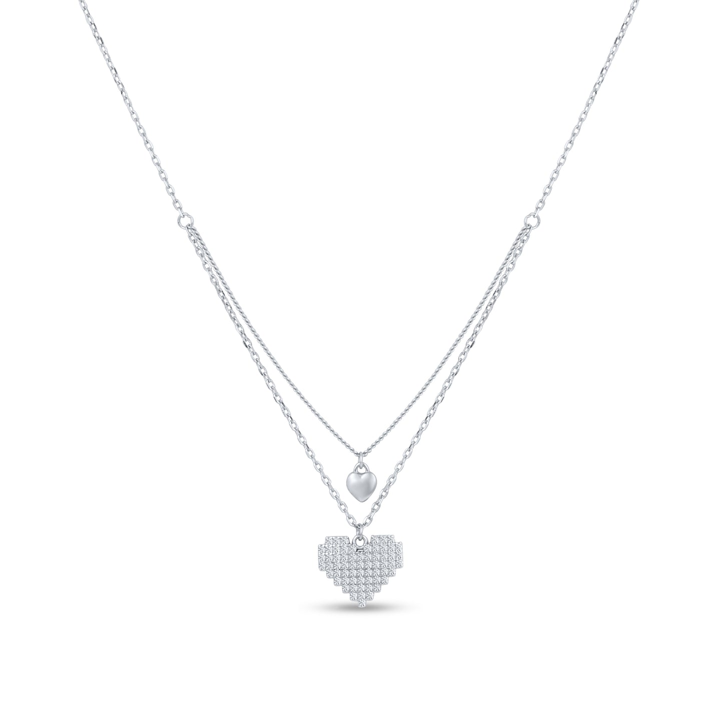 Sterling Silver Double Heart Necklace