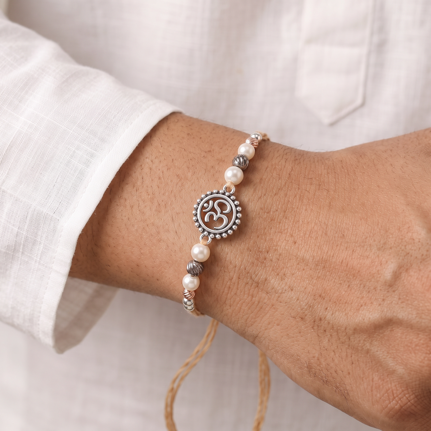 Om Shakti Silver Rakhi