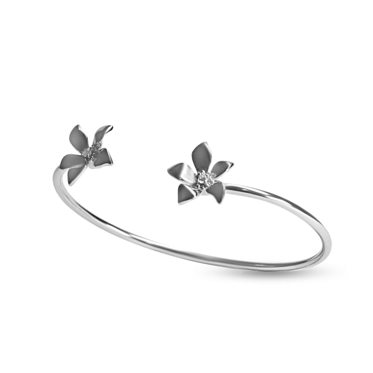 Silver Plumeria Bracelet