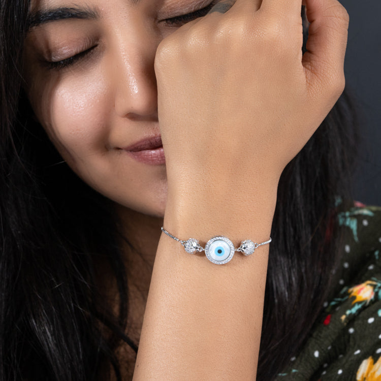 Evil Eye Sterling Silver Bracelet