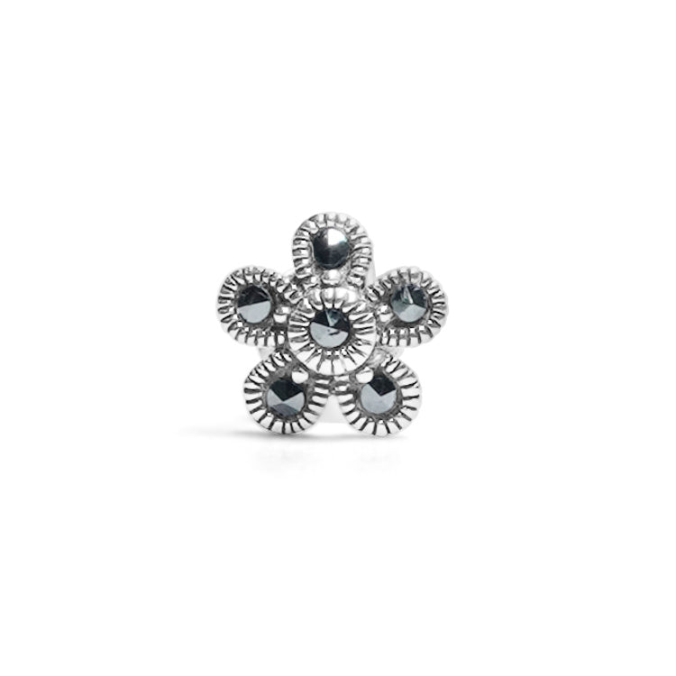 Midnight Bloom Silver Earrings