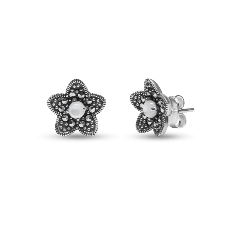 White Lilac Silver Earrings