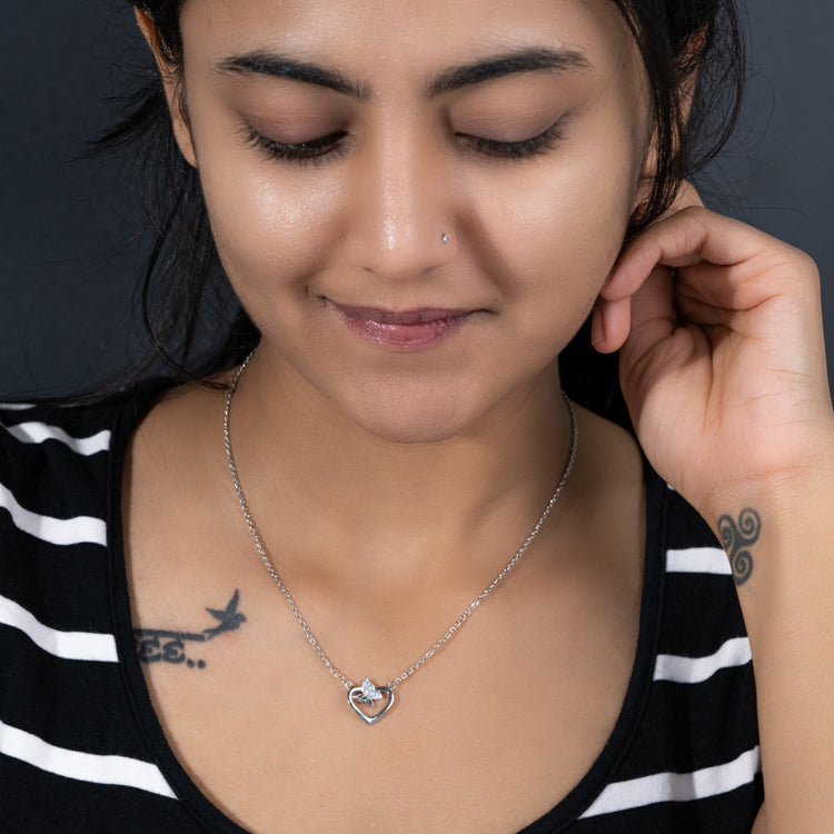 Silver butterfly necklace