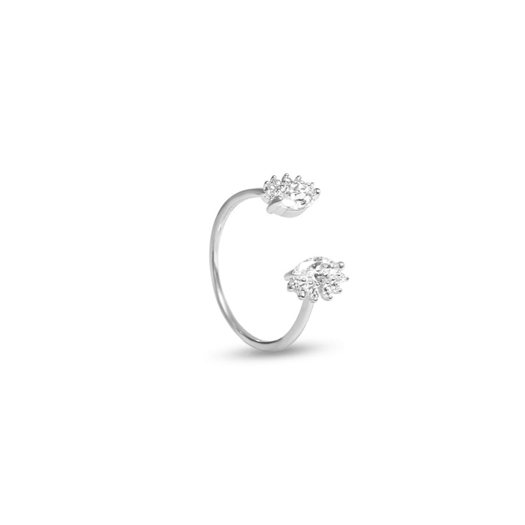 Silver sunflower ring