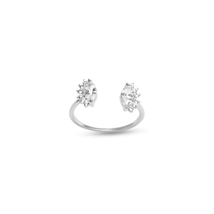 Silver sunflower ring