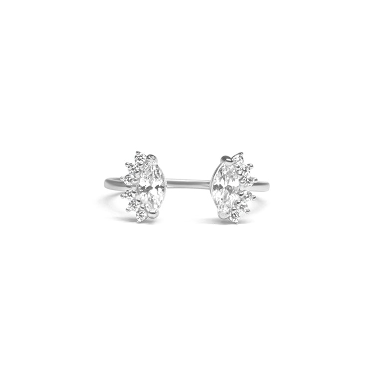 Silver sunflower ring
