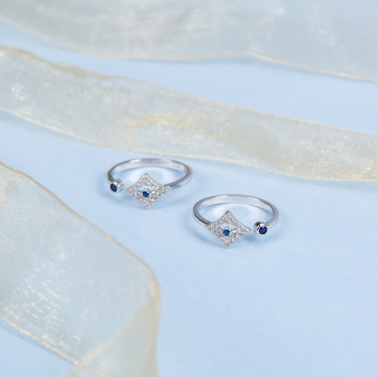 Blue destiny Silver Toe Ring