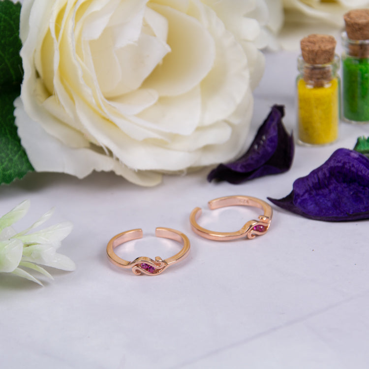 Elegant Infinity Ruby Toe Ring