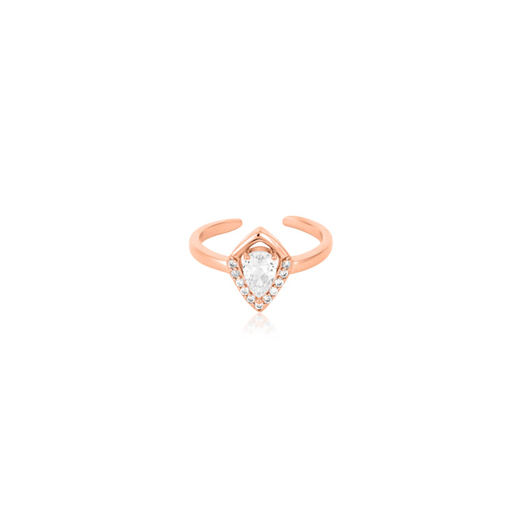 Rosé Gleam Teardrop Silver Toe Ring