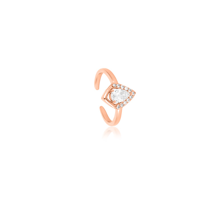 Rosé Gleam Teardrop Silver Toe Ring