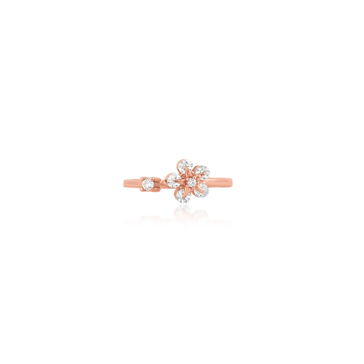 Blossom Sparkle Rose Gold Silver Toe Ring