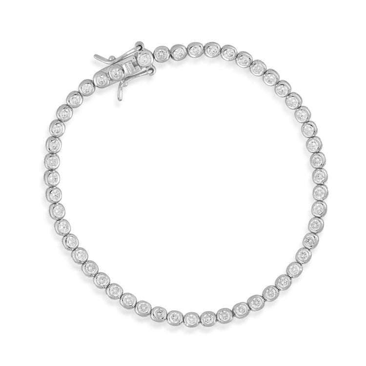 Crystal Halo Silver Bracelet