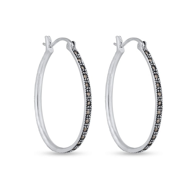 Silver Zephyr Hoops