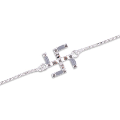 Silver Swastik Rakhi