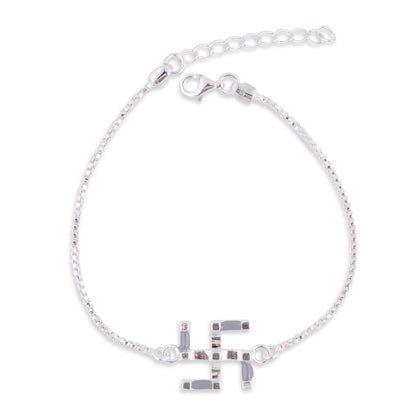 Silver Swastik Rakhi
