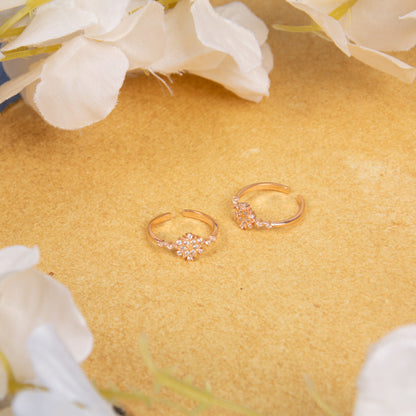 Radiant Rosé Pavé Toe Rings
