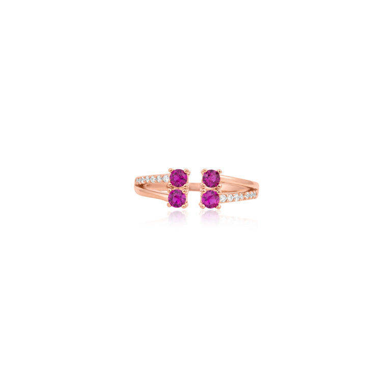 Rose Gold PLum cinderella Silver Toe Ring