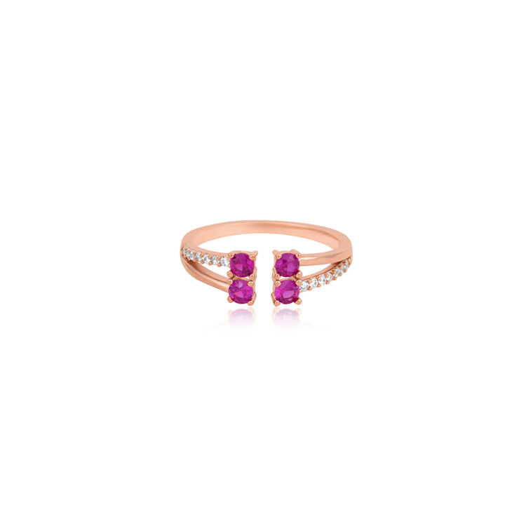 Rose Gold PLum cinderella Silver Toe Ring
