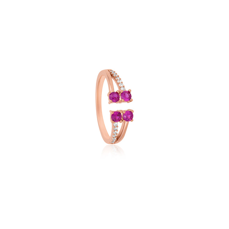 Rose Gold PLum cinderella Silver Toe Ring