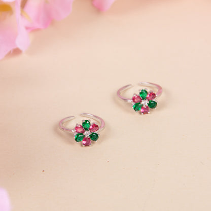 Vibrant Petals Toe Ring