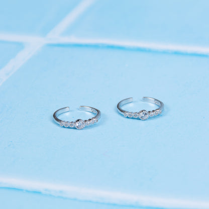 Chardonnay Silver Toe Rings