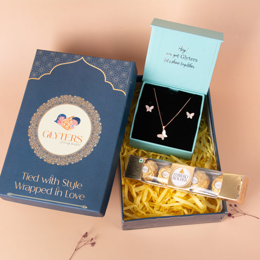 Butterfly Charm Rakhi Gift Box