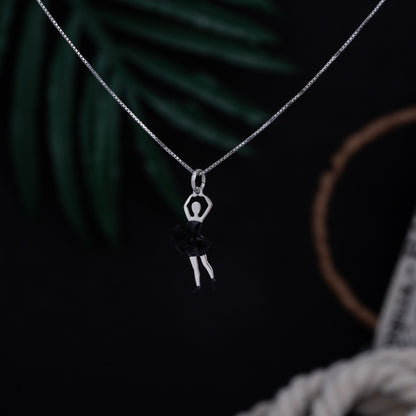 Black ballerina Silver Necklace
