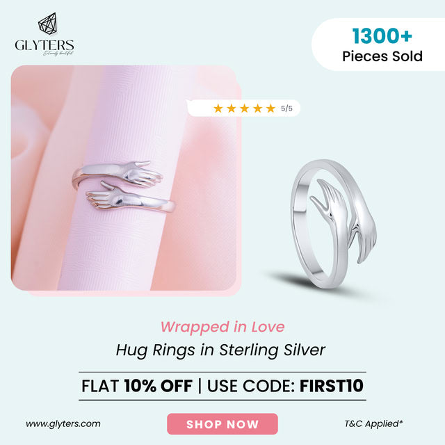 925 Sterling Silver Hug Ring from Glyters | For Girls & Women | Everyday wear for Women