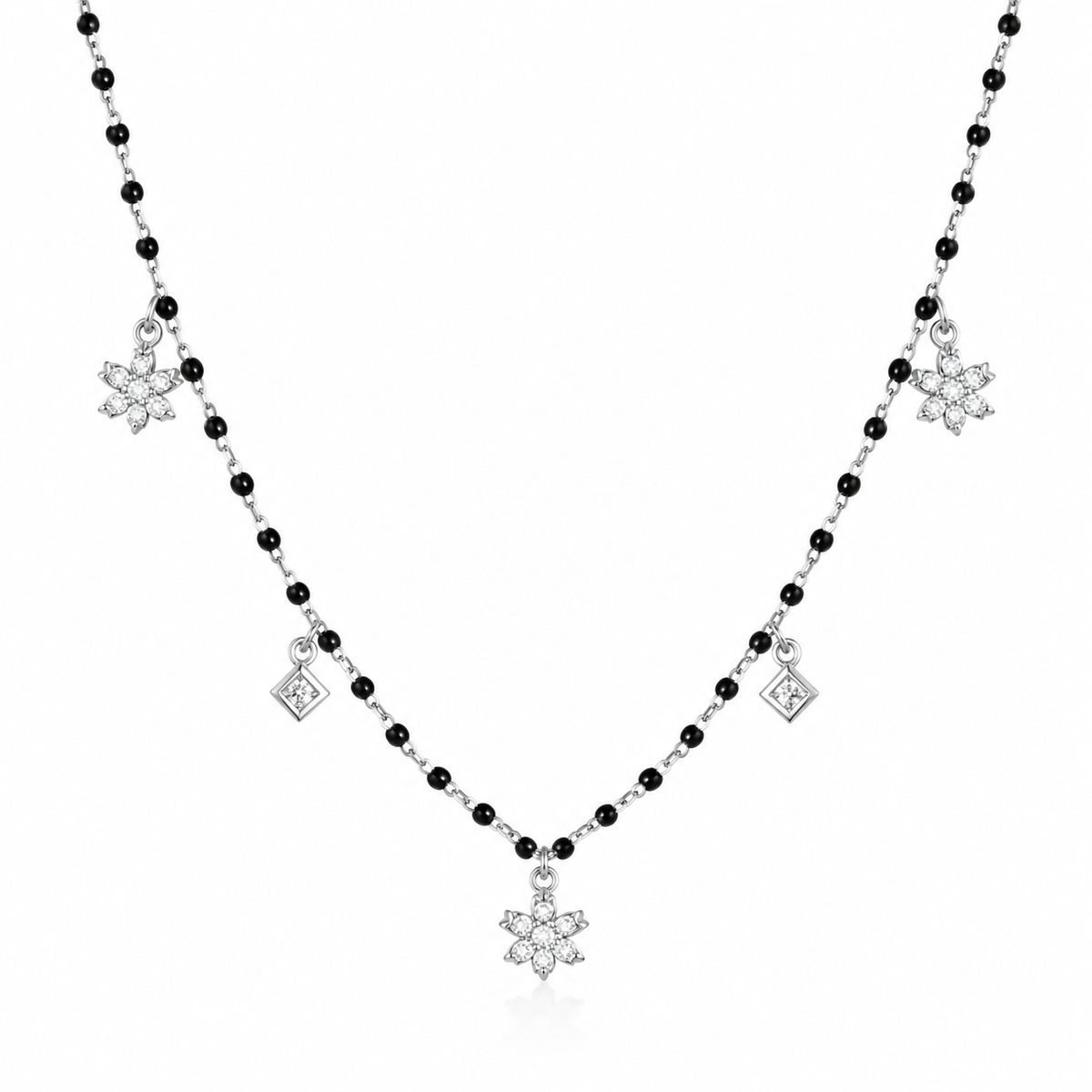 92.5 Silver Blossom Mangalsutra