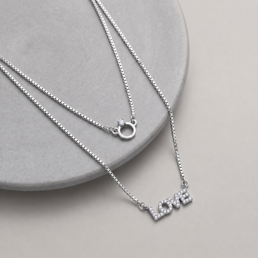 92.5 Silver Whisper of Love Necklace