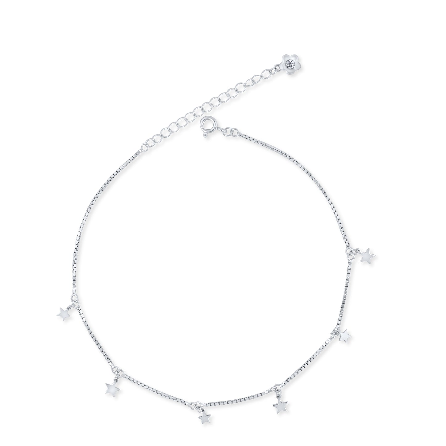 Silver Starlit Anklet