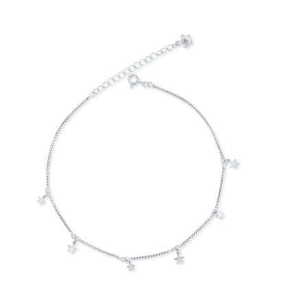 Silver Starlit Anklet