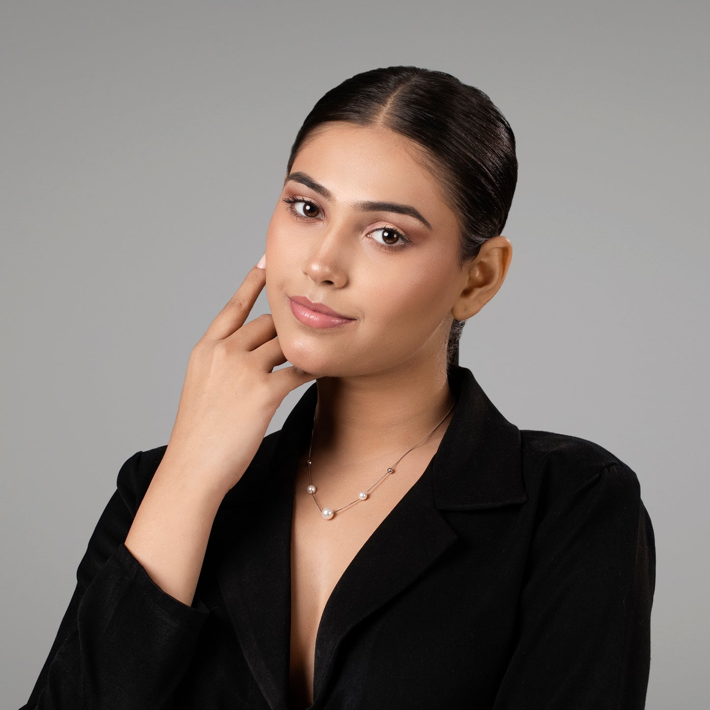 925 Silver Floating Pearls Necklace