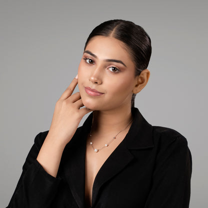 925 Silver Floating Pearls Necklace