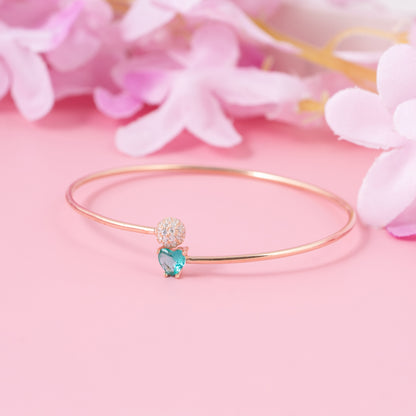 Aqua Heart Orbit Bracelet