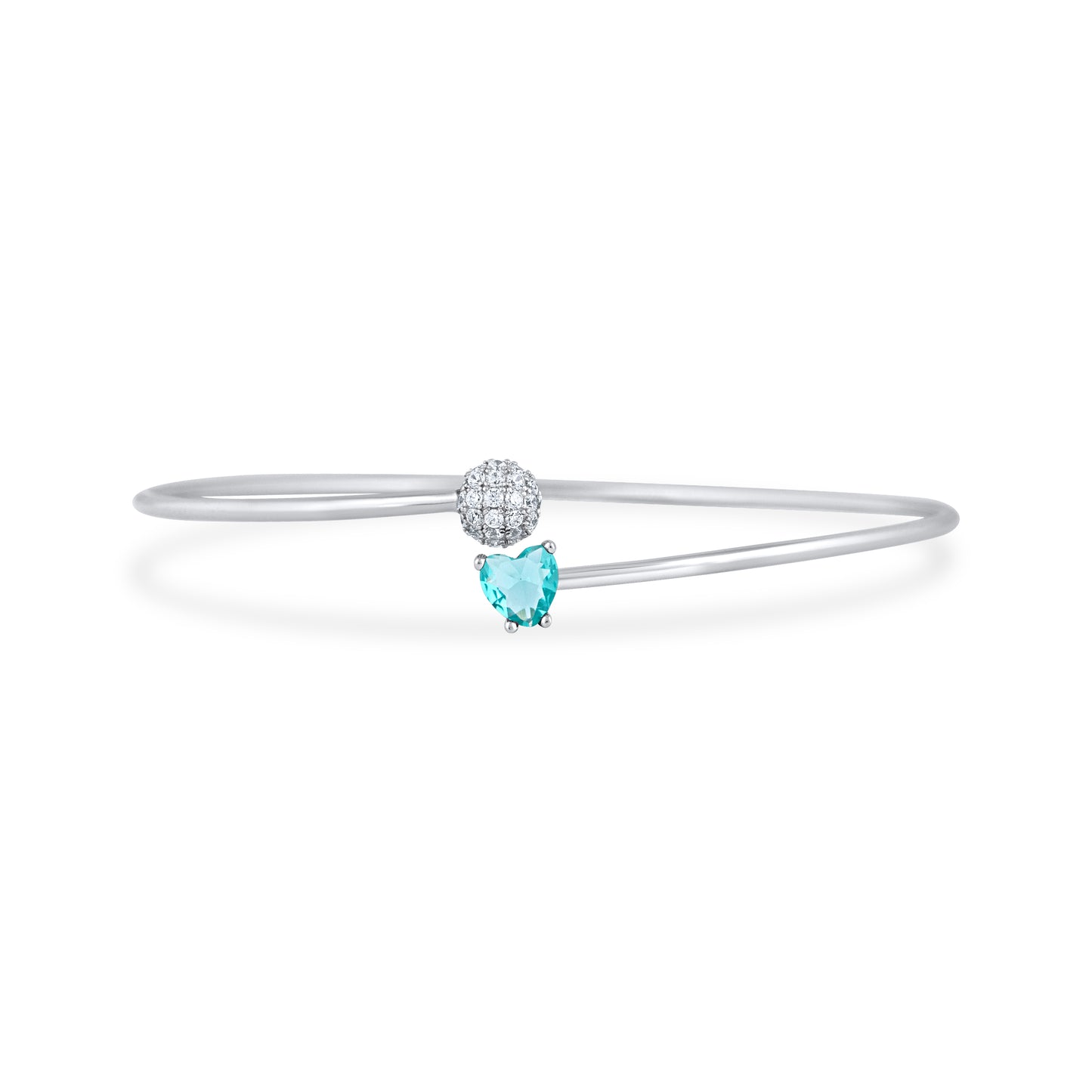 Aqua Whisper Silver Bracelet