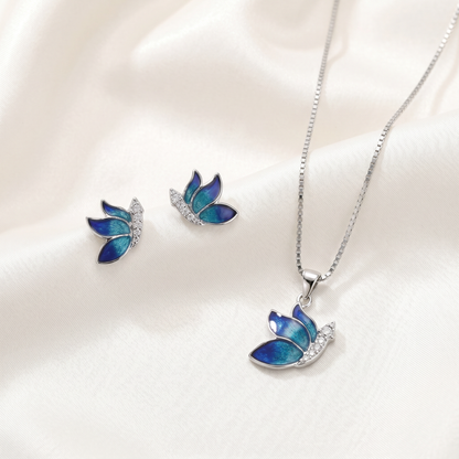 Azure Butterfly Sterling Silver Jewellery Set