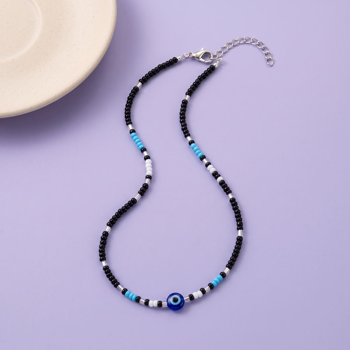 Azure Evil Eye Bead Anklet