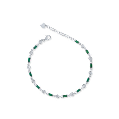 Silver Emerald Glow Bracelet
