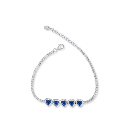 Sapphire Heart Symphony Bracelet