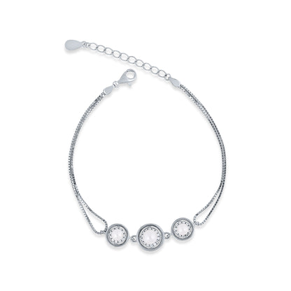 Silver Pearl Orbit Bracelet