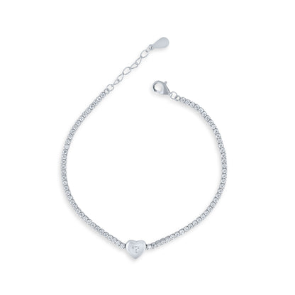 Heartfelt Glow Silver Bracelet