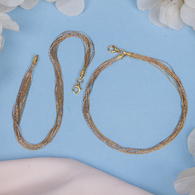Tri-Tone Elegance Anklet