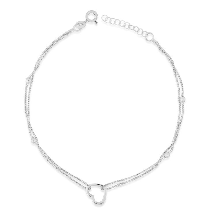 925 Silver Heartfelt Heart Anklet | Double Trouble Anklet | For Everyday Wear | 925 Sterling Silver