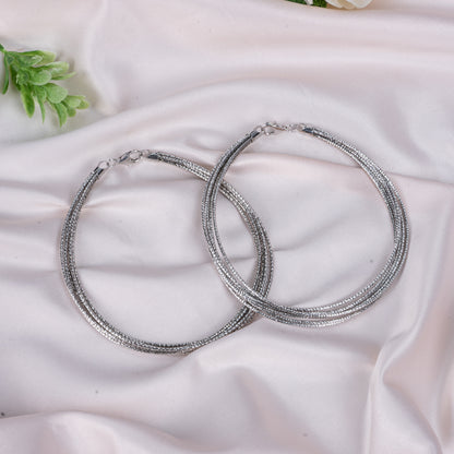 925 Silver Flow Anklet | 925 Certified Sterling Silver | For Girls & Women | Everyday wear for Women