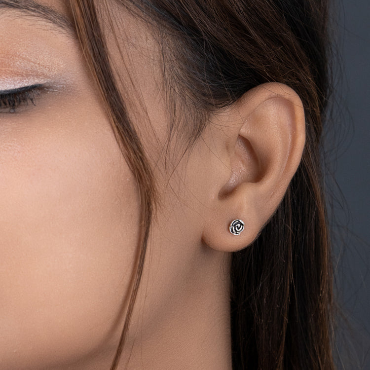 Rosette Silver Earrings