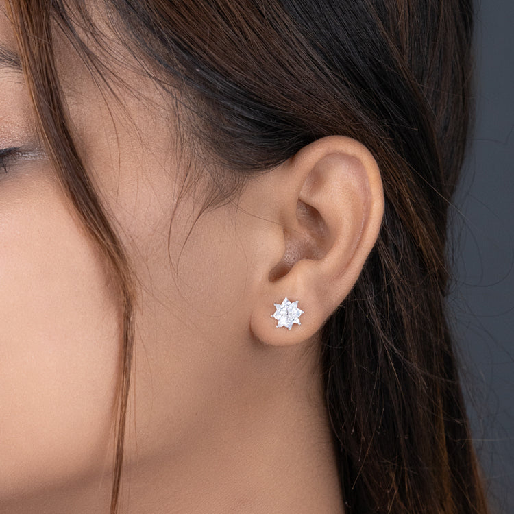 Snow Show Silver Earrings