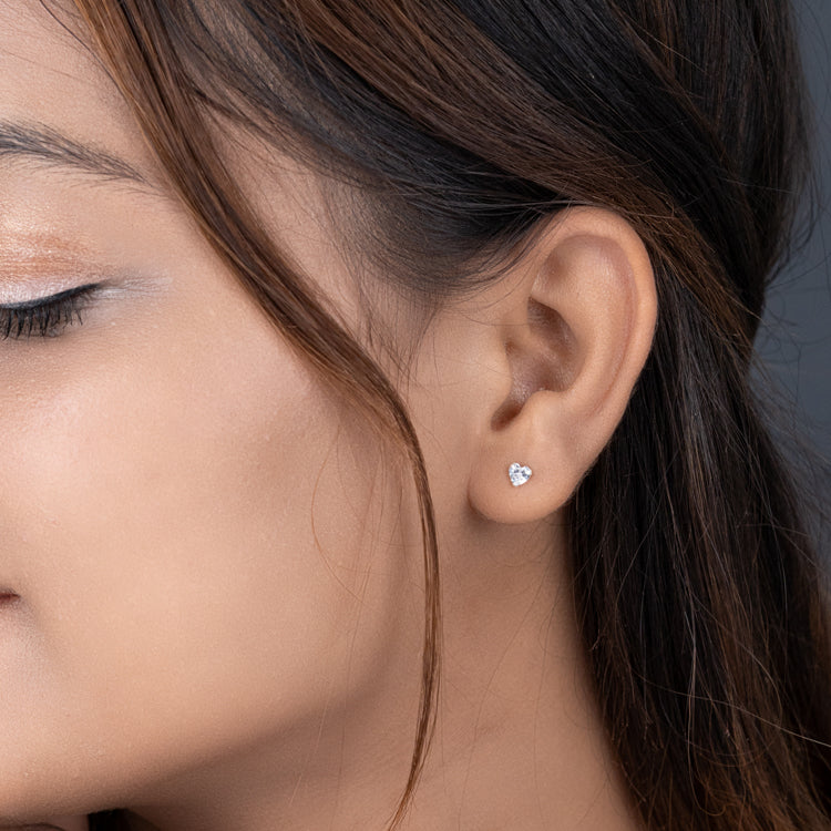 I Heart U Silver Earrings