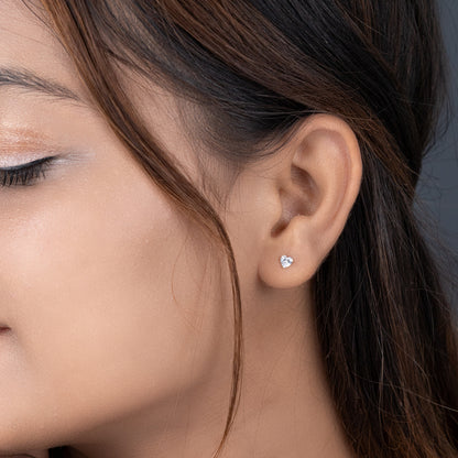 I Heart U Silver Earrings