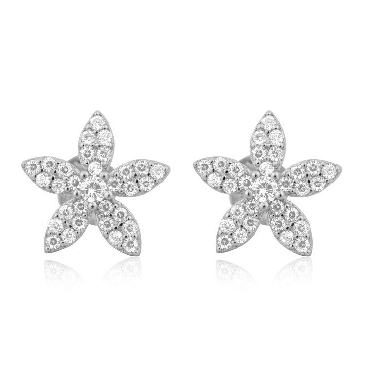 Plumeria Princess Silver Earrings
